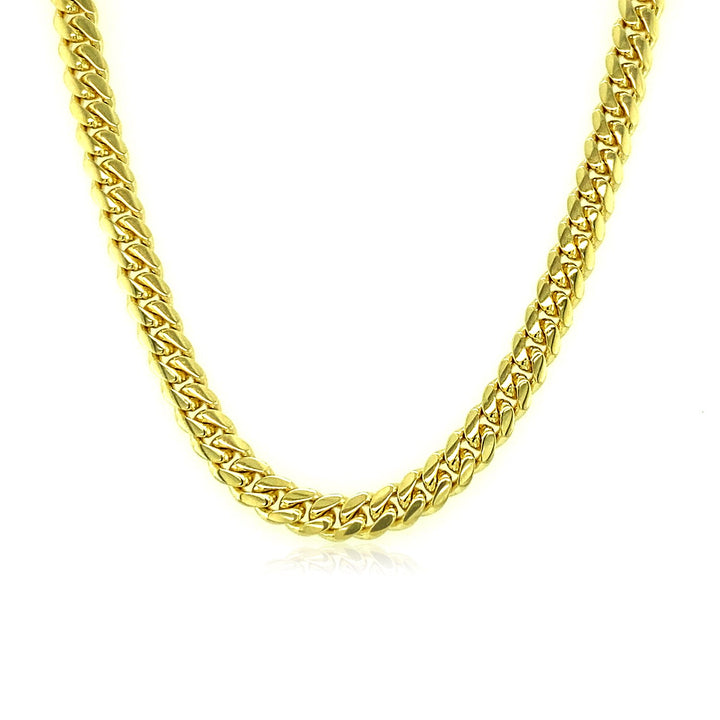 4mm 14k Yellow Gold Classic Solid Miami Cuban Chain