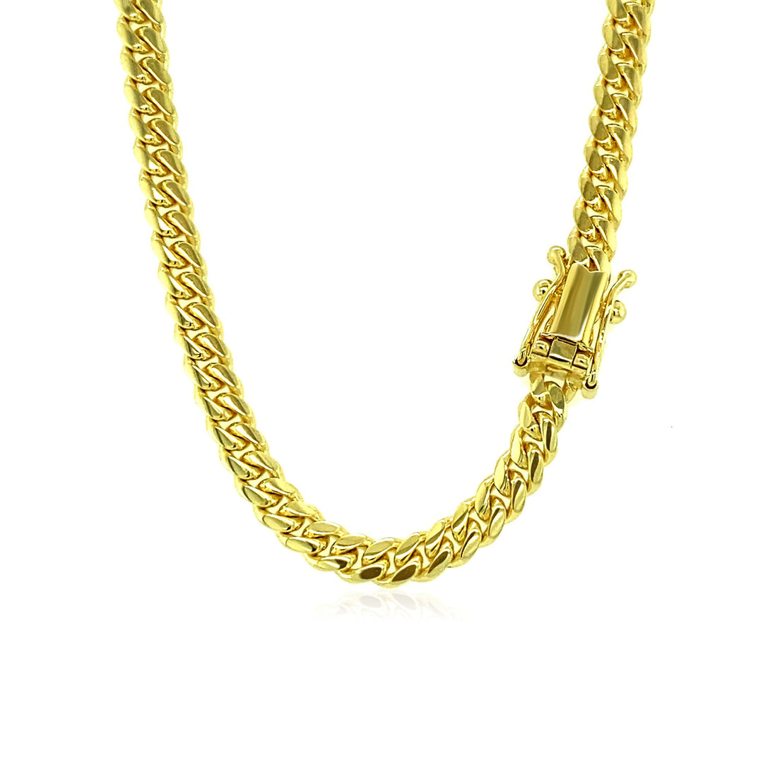 4mm 14k Yellow Gold Classic Solid Miami Cuban Chain