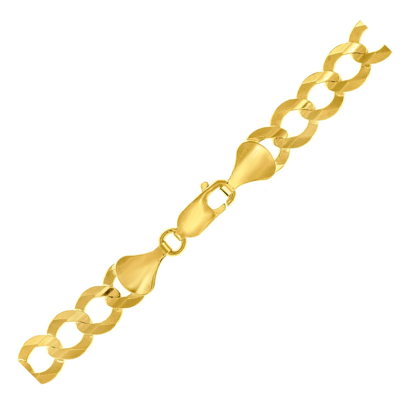 8.2mm 14k Yellow Gold Solid Curb Chain