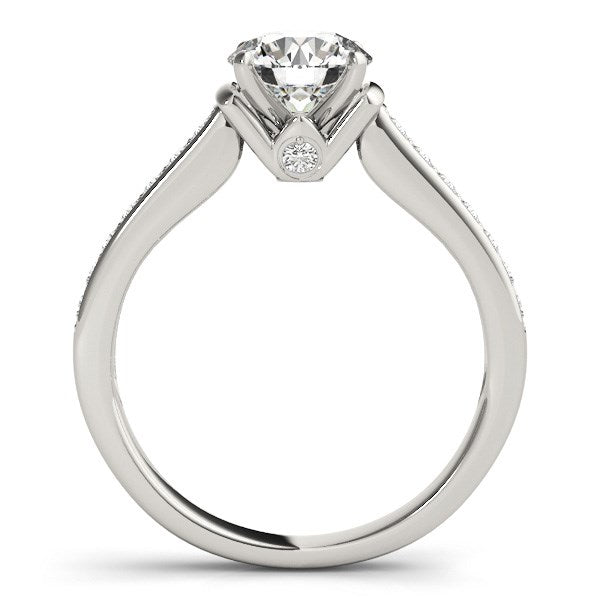 14k White Gold Round Diamond Engagement Ring Band Stones (1 1/8 cttw)