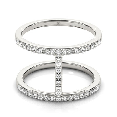 14k White Gold Dual Band Bridge Style Diamond Ring (3/8 cttw)