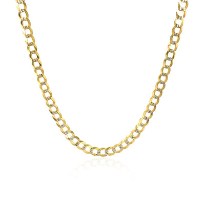 3.2mm 14k Two Tone Gold Pave Curb Chain