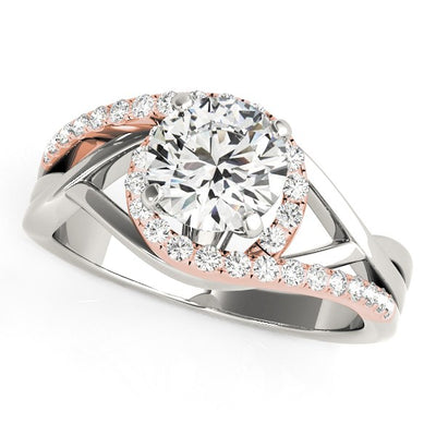 14k White And Rose Gold Bypass Diamond Engagement Ring (1 1/4 cttw)