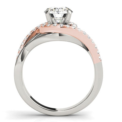 14k White And Rose Gold Bypass Diamond Engagement Ring (1 1/4 cttw)