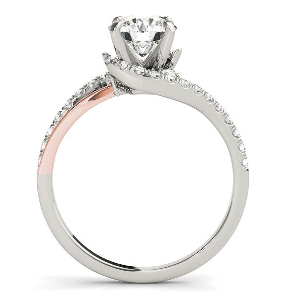 14k White And Rose Gold Bypass Shank Diamond Engagement Ring (1 1/3 cttw)