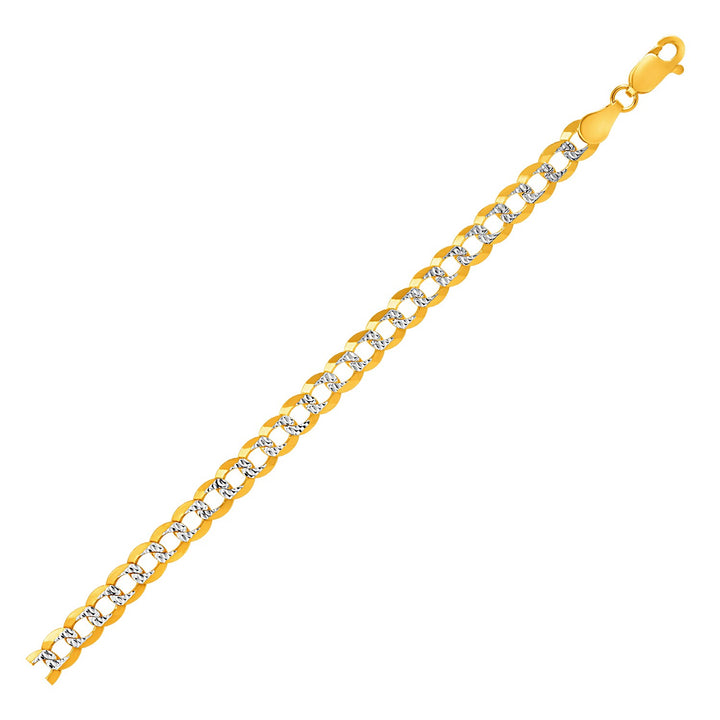 Pave Curb Bracelet in 14k Two-Tone Gold (5.70 mm)