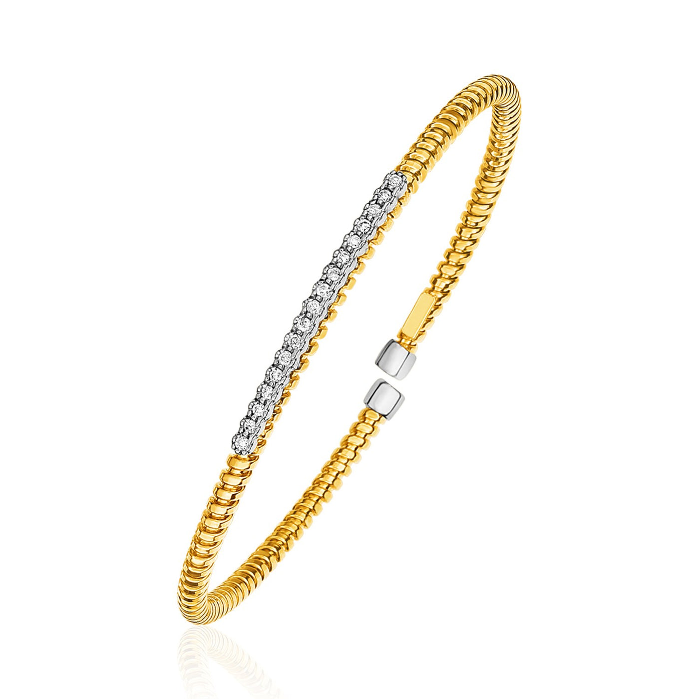 Yellow Gold Flexible Bangle Bracelet
