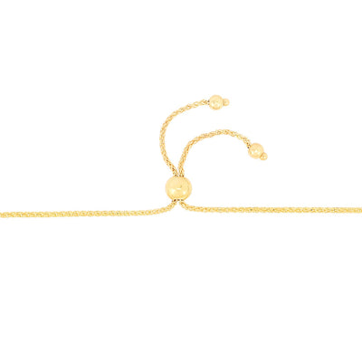 14k Yellow Gold MOM Style Lariat Bracelet