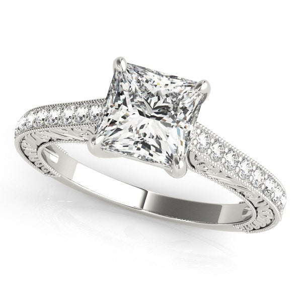 14k White Gold Princess Cut Diamond Engagement Ring (1 1/4 cttw)