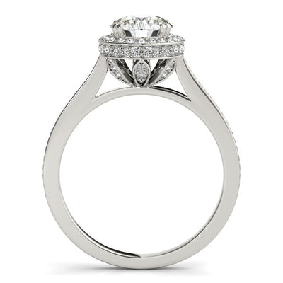 14k White Gold Classic Channel Slim Shank Diamond Engagement Ring (2 cttw)