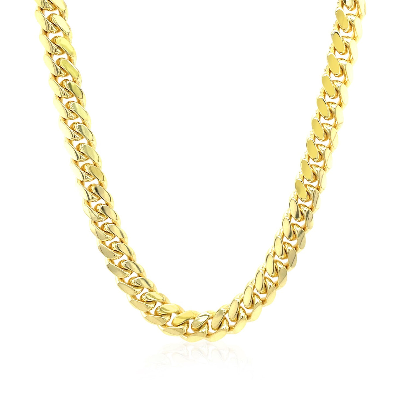 6mm 14k Yellow Gold Classic Miami Cuban Solid Chain