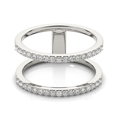 14k White Gold Dual Band Design Ring with Diamonds (1/3 cttw)