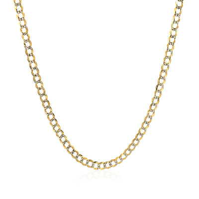 2.6mm 14k Two Tone Gold Pave Curb Chain